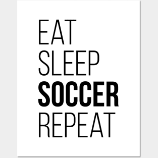 Eat Sleep Soccer Repeat T-Shirt Funny Gift Posters and Art